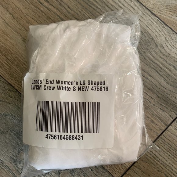 NWT LANDS' END WOMEN'S LONG SLEEVE LWCM CREW TOP WHITE SMALL - Picture 4 of 6